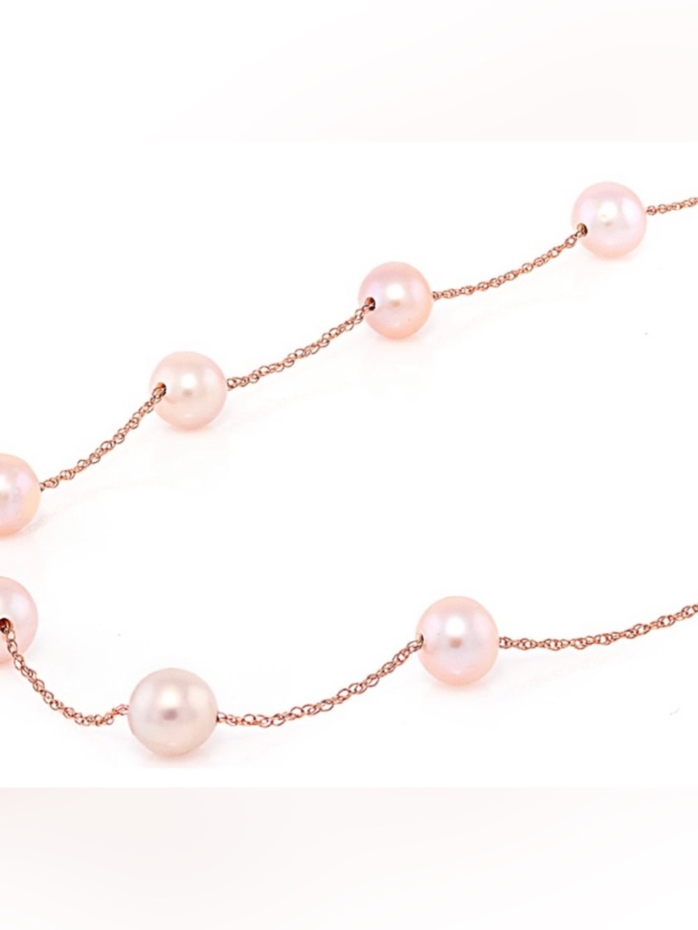 6MM PINK CULTURED FRESHWATER PEARL GENUINE 10K ROSE GOLD 18” NECKLACE. SO SWEET!